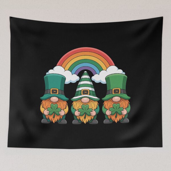 Item preview, Lucky Gnomes Holding Shamrock Clover And Horseshoe Rainbow designed and sold by Formatage.