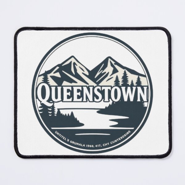 Item preview, Queenstown NZ Scenic Lake & Mountain Badge Retro Style designed and sold by MystiColo.