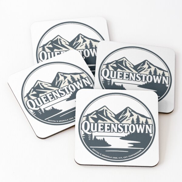 Item preview, Queenstown NZ Scenic Lake & Mountain Badge Retro Style designed and sold by MystiColo.