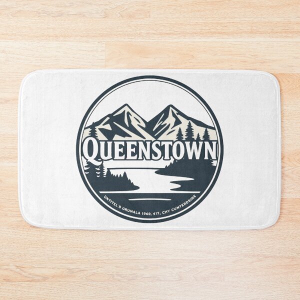 Item preview, Queenstown NZ Scenic Lake & Mountain Badge Retro Style designed and sold by MystiColo.