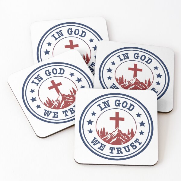 Item preview, In God We Trust Christian Emblem: Vintage Mountain & Cross Graphic, Patriotic Faith T-Shirt and sticker, Religious Outdoors Aesthetic, Inspirational Circular Badge Design designed and sold by Billium Halder.
