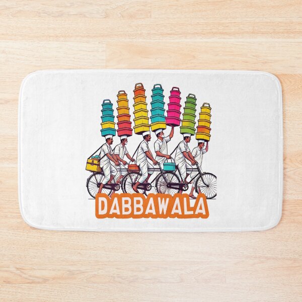 Item preview, Mumbai Dabbawala | Indian Tiffin Delivery Street Culture Bicycle Design designed and sold by Globalcitytees.