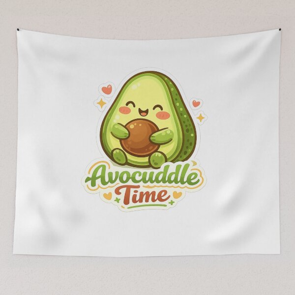 Item preview, Avocuddle Time Sticker — Kawaii Avocado Hug Funny Food Pun Cute Self Love Gift Vegan Foodie Decal designed and sold by CosyCush.