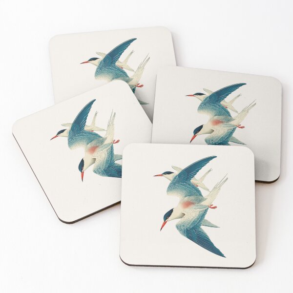 Item preview, Roseate Tern Duo II Japanese Woodblock Style Bird Art Print designed and sold by BestVarieties.