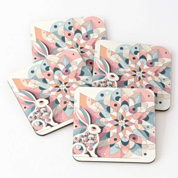 Item preview, Abstract Geometric Rabbit – Colorful Mandala Art designed and sold by EchoWave11.