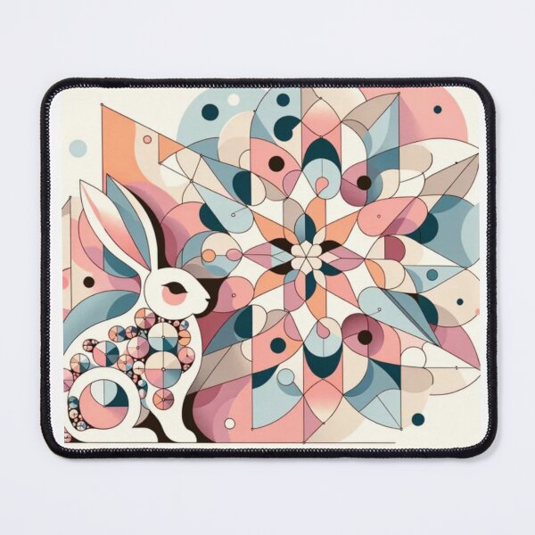 Item preview, Abstract Geometric Rabbit – Colorful Mandala Art designed and sold by EchoWave11.