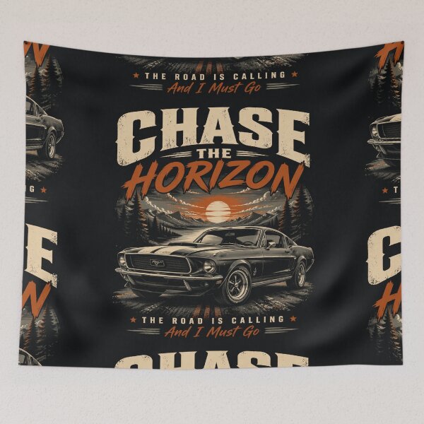Item preview, Vintage Muscle Car Sunset Horizon Graphic Tee designed and sold by Hype-Loop71.