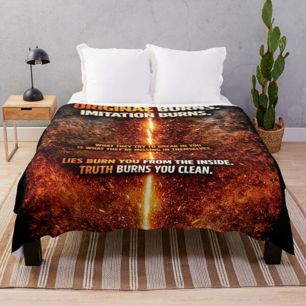 Item preview, Raw Human - Original Burns - Aesthetic Fire Quote designed and sold by MarioZ137.