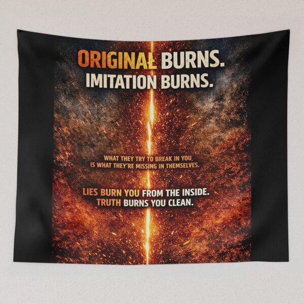 Item preview, Raw Human - Original Burns - Aesthetic Fire Quote designed and sold by MarioZ137.