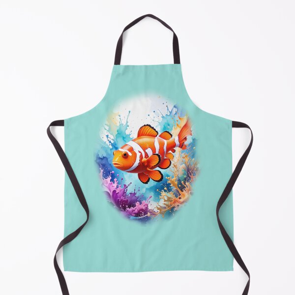 Item preview, Vibrant watercolor clownfish colorful paint splash ocean art print designed and sold by icemanphotos.