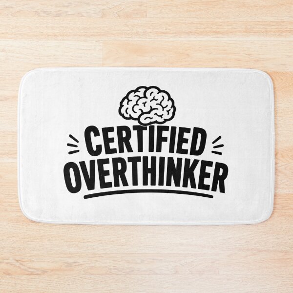 Item preview, Certified Overthinker Sticker – Funny Anxiety Brain Meme Minimal Black White designed and sold by Elviqus Shop.