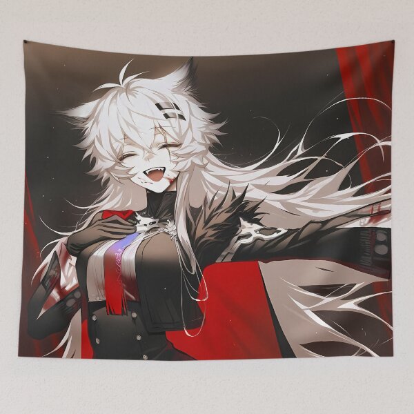 Item preview, Prelude Lappland Arknights Wolf Girl Red Cape Dark Fantasy Anime designed and sold by riadjamai.