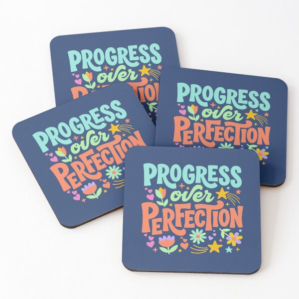Item preview, Progress Over Perfection in Pastel Typography designed and sold by Fern and Quill.