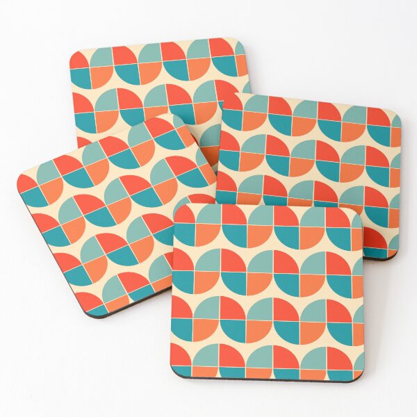 Item preview, Mid Century Modern Geometric Quadrant Pattern - Retro Bauhaus Palette designed and sold by Far Out Goods.