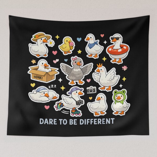 Item preview, Dare To Be Different Duck Stickers Pattern designed and sold by SplashTastic.