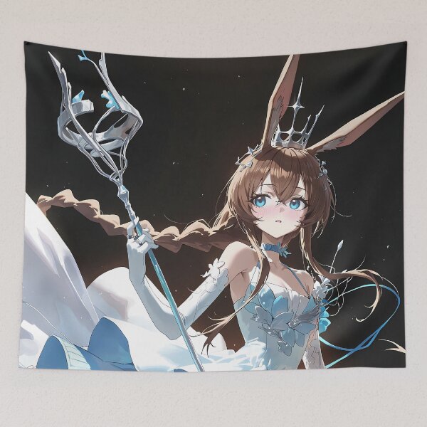 Item preview, Amiya Arknights Prelude To Dawn Anime Girl White Dress Fantasy Queen designed and sold by riadjamai.