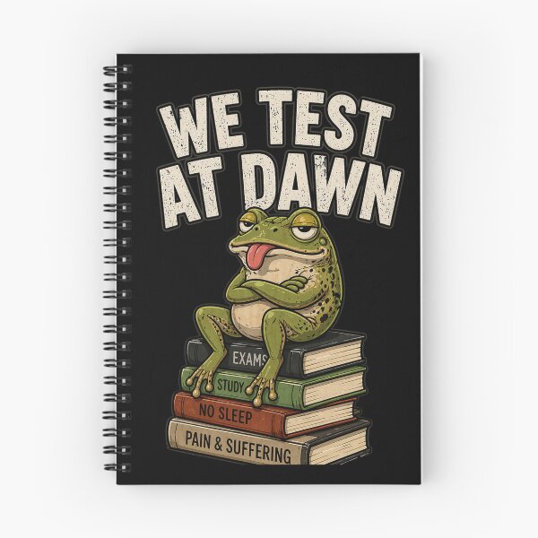 Item preview, We Test At Dawn Funny Frog Test Day Exam Humor T-Shirt, Student Meme Tee, College Finals Week, Study Stress Funny Gift designed and sold by VibeOffline Studio.