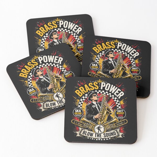 Item preview, Ska Brass Power – Trumpet & Saxophone Vintage Ska Music T-Shirt Design designed and sold by rude vibes shop.