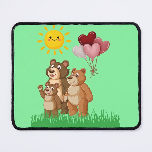 Item preview, Cute Teddy Bear Family with Balloons designed and sold by EveOnlineStory.