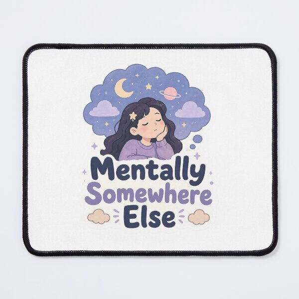 Item preview, Mentally Somewhere Else Sticker – Dreamy Aesthetic Introvert Daydream Cute Pastel designed and sold by Elviqus Shop.