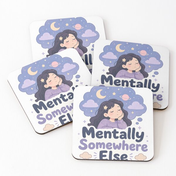 Item preview, Mentally Somewhere Else Sticker – Dreamy Aesthetic Introvert Daydream Cute Pastel designed and sold by Elviqus Shop.