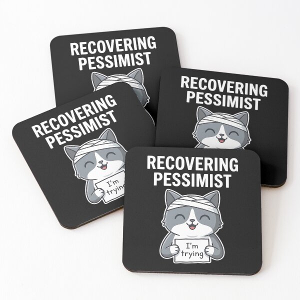 Item preview, Recovering Pessimist Cute Cat - Kawaii Mental Health & Optimism Design designed and sold by Recovering Pessimist.