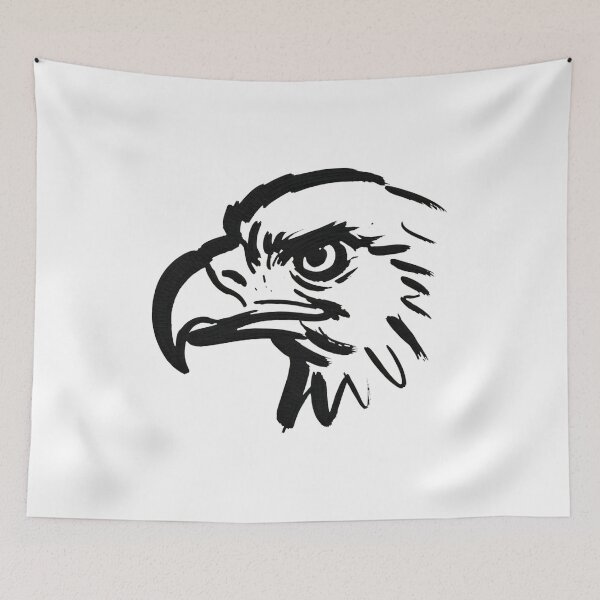 Item preview, Minimalist Bald Eagle Line Art Patriotic Wildlife Black Ink Design designed and sold by ArcticFoxStudio.