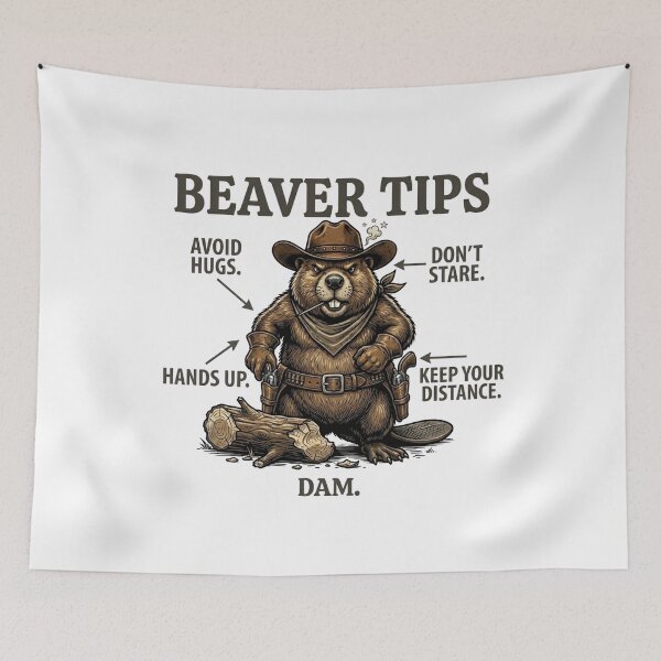 Item preview, Funny Beaver Cowboy Beaver Tips Wild West Graphic designed and sold by JVDesignsShop.