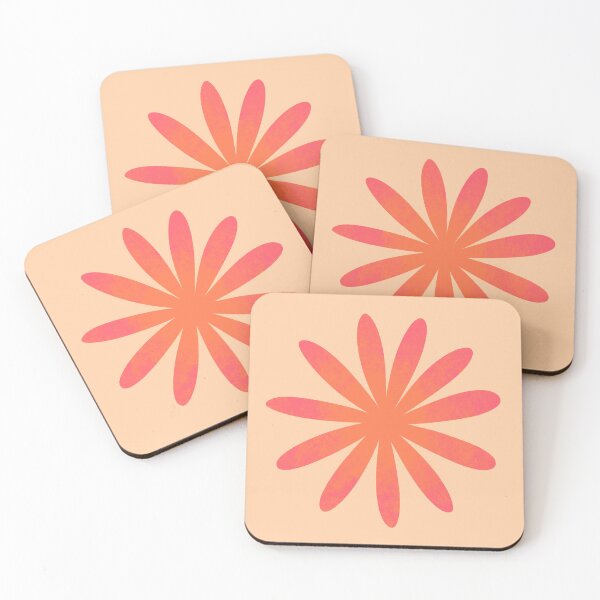 Item preview, A Bright Little Orange and Hot Pink Flower Pattern designed and sold by Yulia Saraswati.