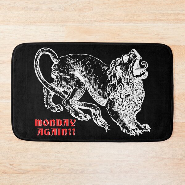 Item preview, Monday Again?? - Medieval lion engraving - white print designed and sold by R-A Designs.