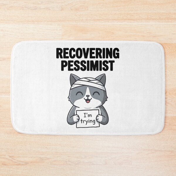 Item preview, Recovering Pessimist Cute Cat - Kawaii Mental Health & Optimism Design 2 designed and sold by Recovering Pessimist.
