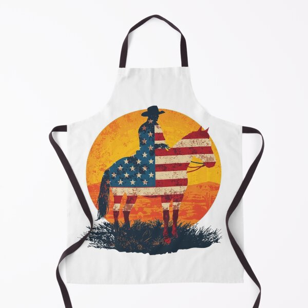 Item preview, Lone Cowboy Sunset Ride in Patriotic Colors designed and sold by KapiPrint.