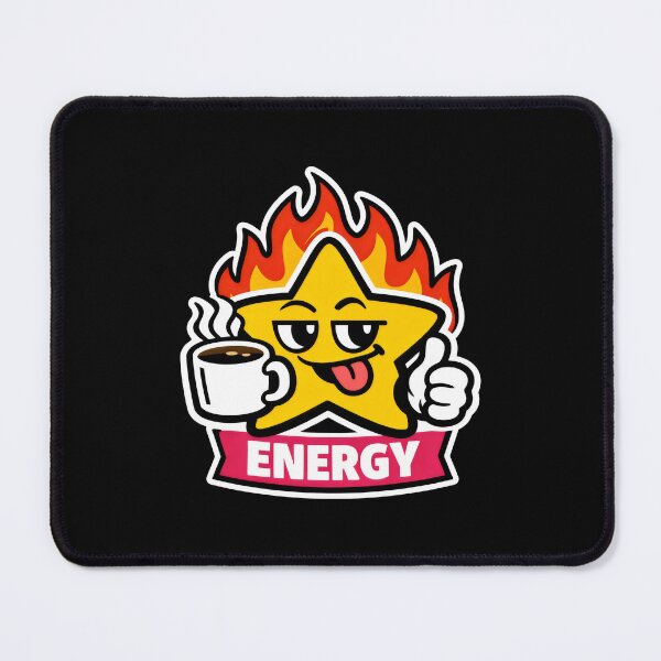 Item preview, Star Holding Coffee Energy Humor Mascot designed and sold by SplashTastic.