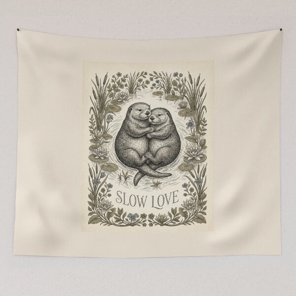 Item preview, Cute Otter Love Romantic Slow Life T-Shirt designed and sold by MaynyStudio.
