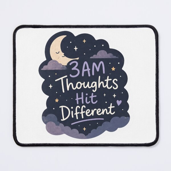 Item preview, 3AM Thoughts Hit Different Sticker – Night Overthinking Aesthetic Moon Stars Minimal designed and sold by Elviqus Shop.