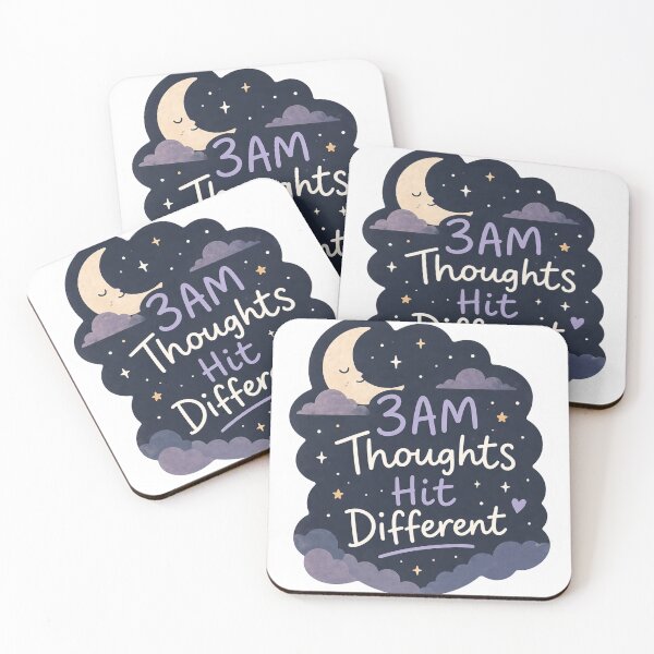 Item preview, 3AM Thoughts Hit Different Sticker – Night Overthinking Aesthetic Moon Stars Minimal designed and sold by Elviqus Shop.