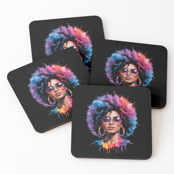 Item preview, Black Queen Afro Melanin Paint Dripping Juneteenth designed and sold by Formatage.