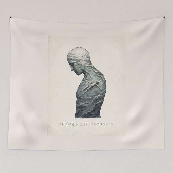 Item preview, Aesthetic Mind Overthinking Emotional T-Shirt designed and sold by MaynyStudio.