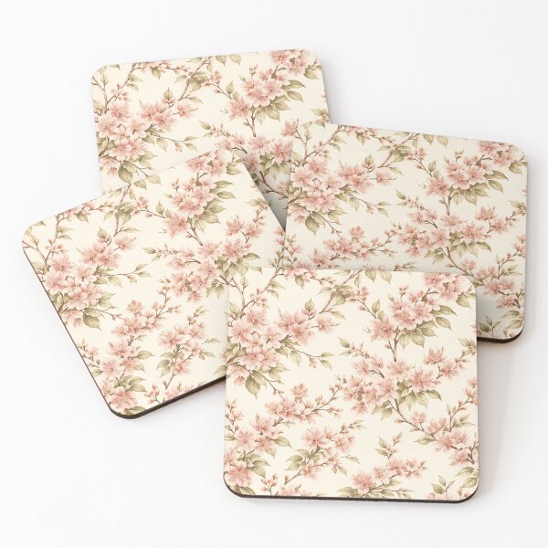 Item preview, Vintage Cherry Blossom Pattern – Soft Pink Floral Aesthetic designed and sold by DreamPixelPrint.