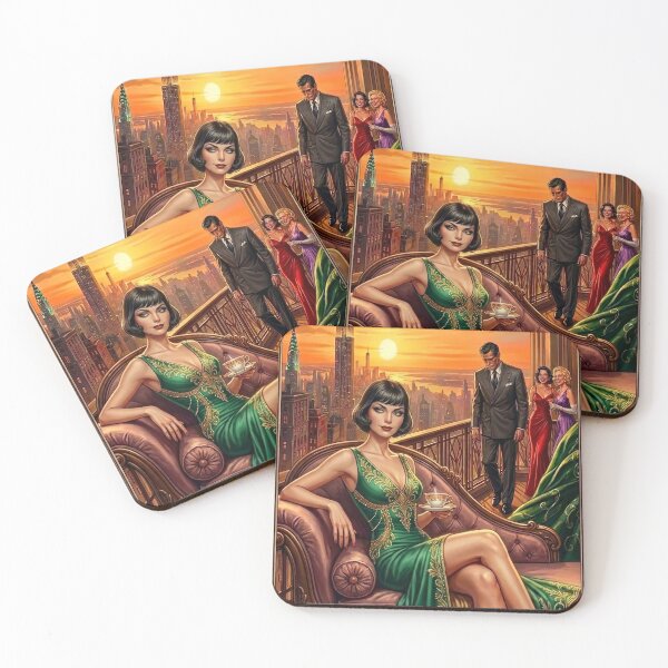 Item preview, Art Deco New York Woman Print 1941 Vintage Glamour Sunset Wall Art designed and sold by Thedropartsrore.