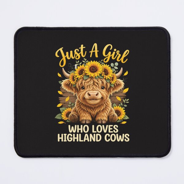 Item preview, Just A Girl Who Loves Highland Cows Cute Sunflower Farm Animal Lover Design designed and sold by kiralynstration.
