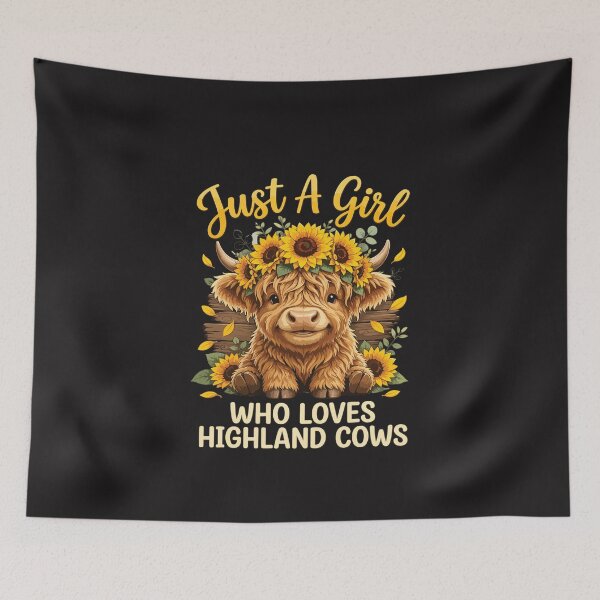 Item preview, Just A Girl Who Loves Highland Cows Cute Sunflower Farm Animal Lover Design designed and sold by kiralynstration.