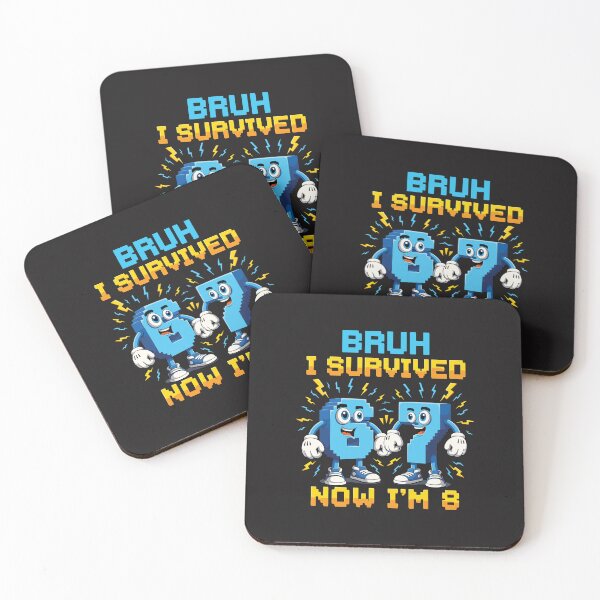 Item preview, Bruh I Survived 6 7 Now I’m 8 Funny 8th Birthday Kids Party Design designed and sold by kiralynstration.