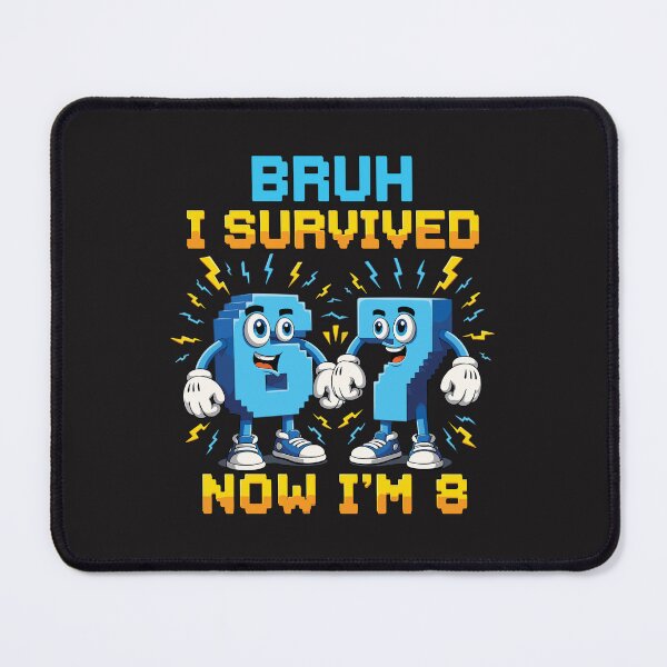 Item preview, Bruh I Survived 6 7 Now I’m 8 Funny 8th Birthday Kids Party Design designed and sold by kiralynstration.