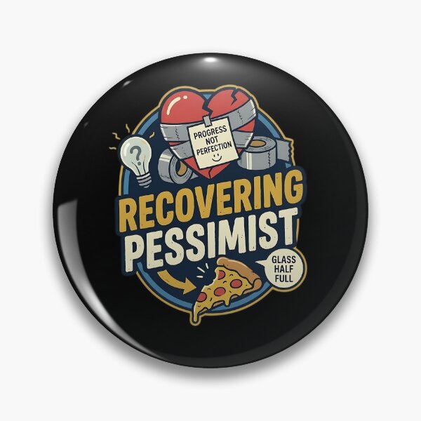Item preview, Recovering Pessimist Progress Not Perfection - Funny Mental Health & Pizza Art designed and sold by Recovering Pessimist.