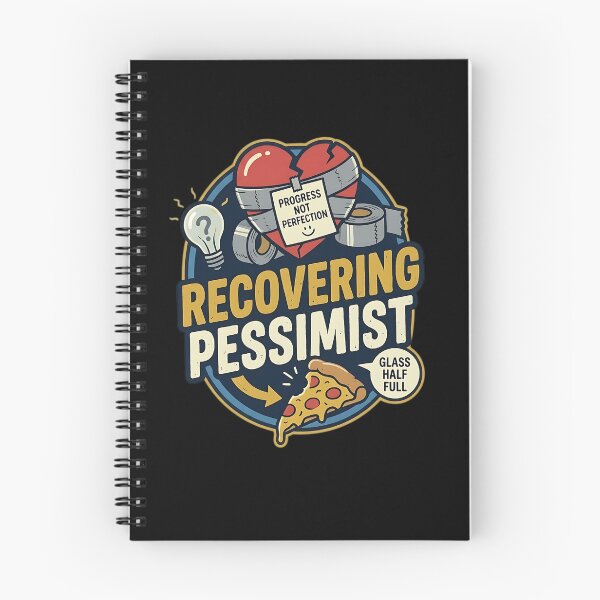 Item preview, Recovering Pessimist Progress Not Perfection - Funny Mental Health & Pizza Art designed and sold by Recovering Pessimist.