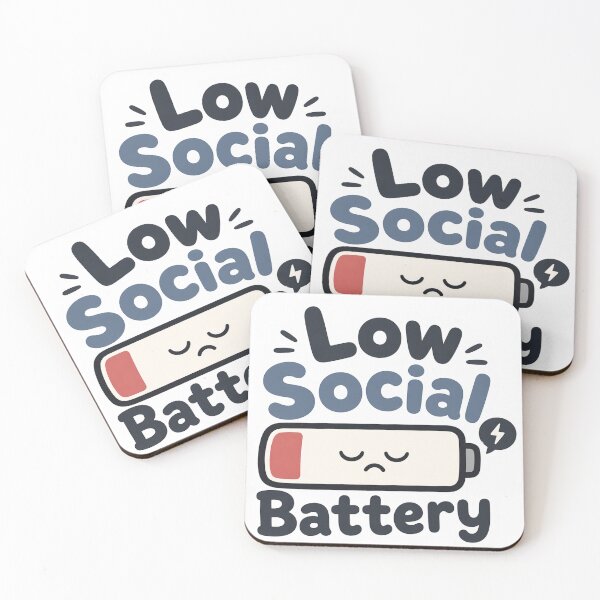 Item preview, Low Social Battery – Cute Exhausted Mood Sticker designed and sold by Elviqus Shop.