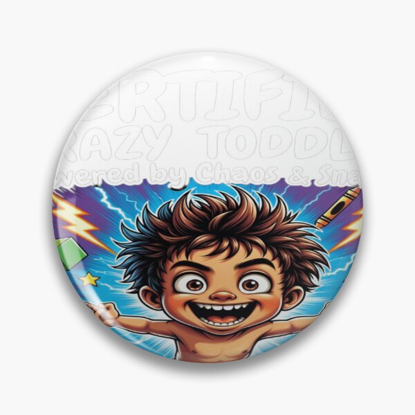 Item preview, Certified Crazy Toddler – Powered by Chaos & Snacks Funny Kids T-Shirt | Cute Hyper Kid Cartoon Graphic Tee designed and sold by Sushikidsntod.