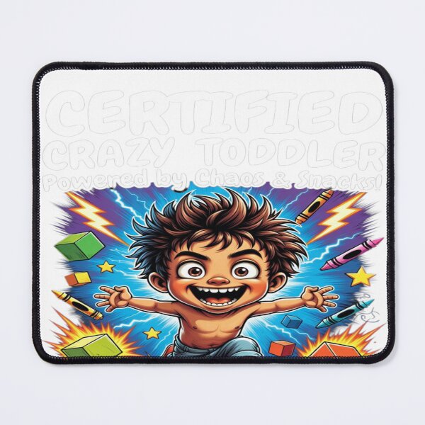 Item preview, Certified Crazy Toddler – Powered by Chaos & Snacks Funny Kids T-Shirt | Cute Hyper Kid Cartoon Graphic Tee designed and sold by Sushikidsntod.