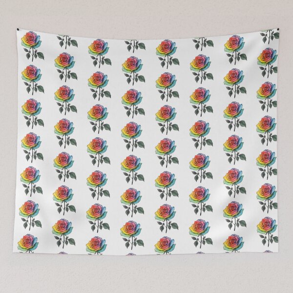 Item preview, Rainbow Rose flower watercolor designed and sold by uunaa.